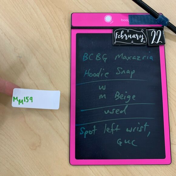 BCBGMaxazria Hoodie Women's Size M Beige Big Snap Buttons Distressed Sweater - Picture 12 of 13